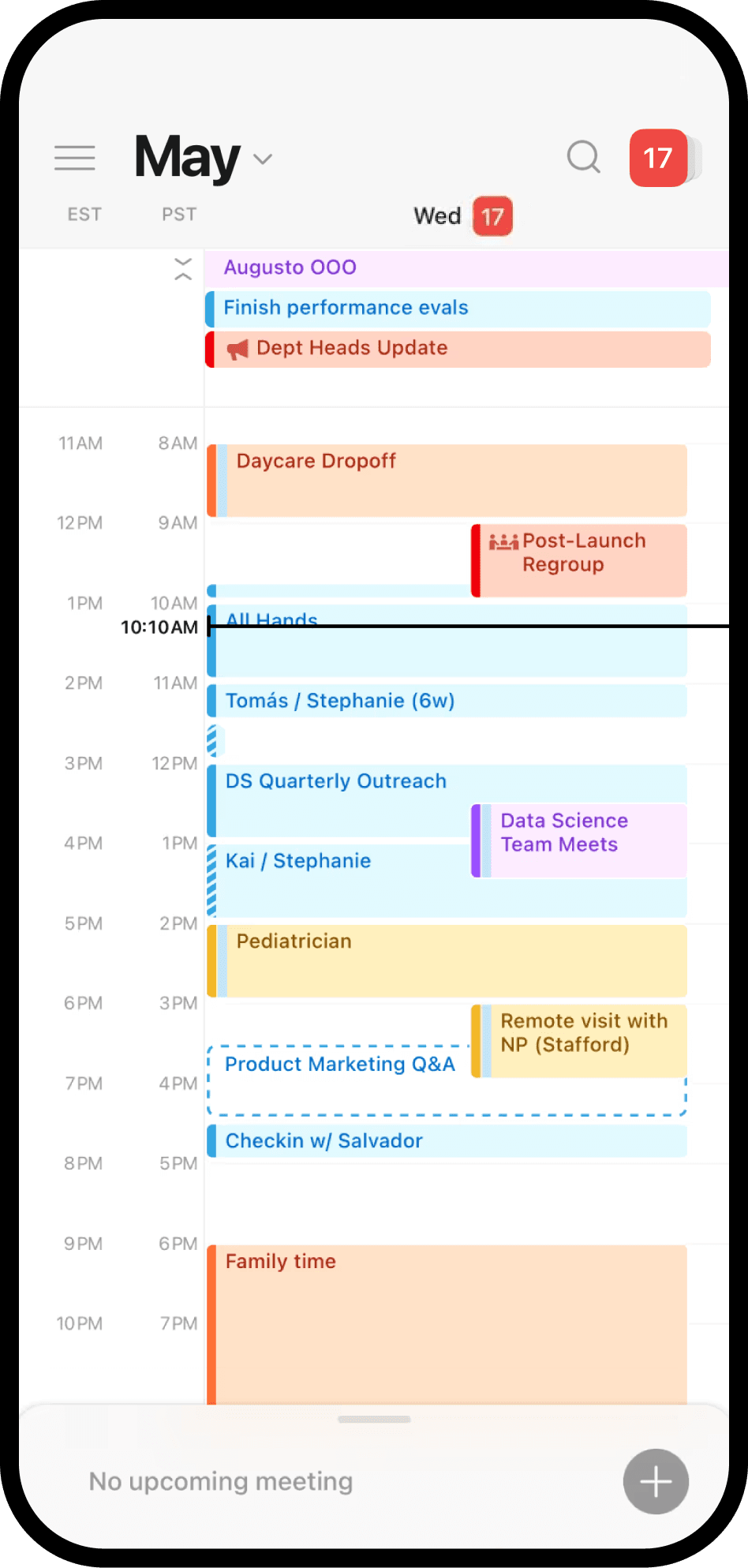 צילום מסך של Notion Calendar במכשיר נייד