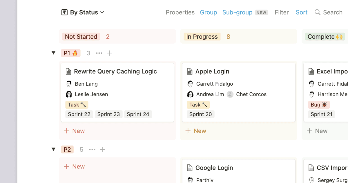 Notion 2.13, now with database groups & sub-groups ๐ฑ